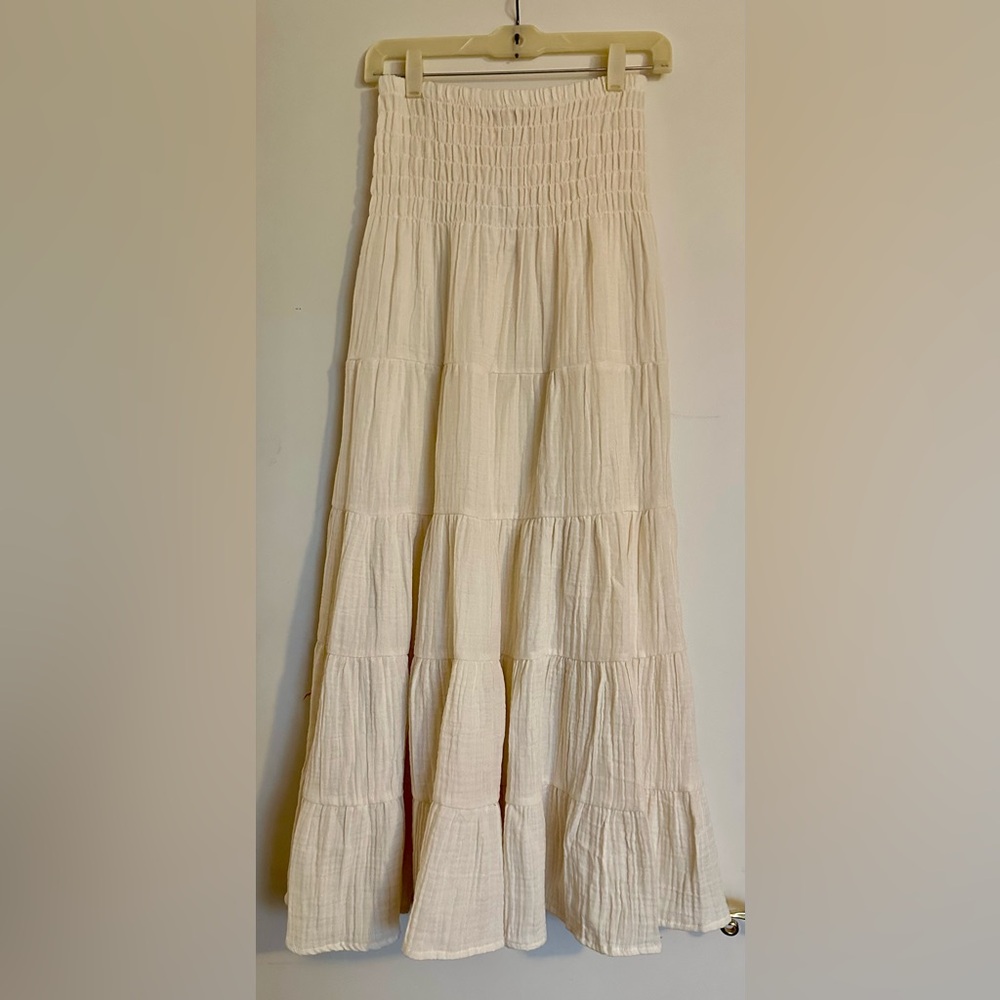 Lotus and Luna Cream Sundrift Maxi Skirt New with Tags Size Small 100% Cotton